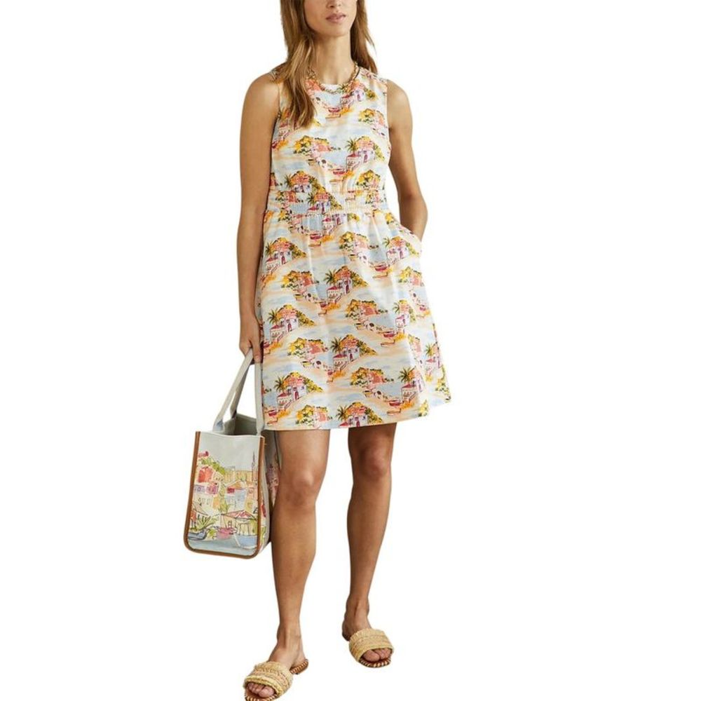 Boden Womens  Smocked Waist Mini Dress